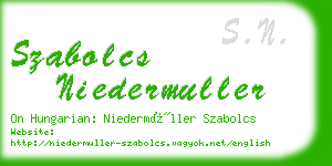 szabolcs niedermuller business card