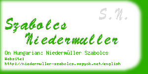 szabolcs niedermuller business card